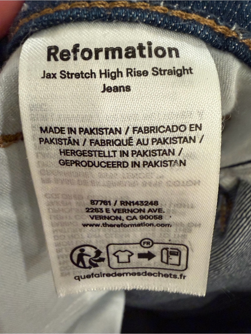 Reformation Jax Stretch High Rise Straight Jeans - Picture 8 of 9